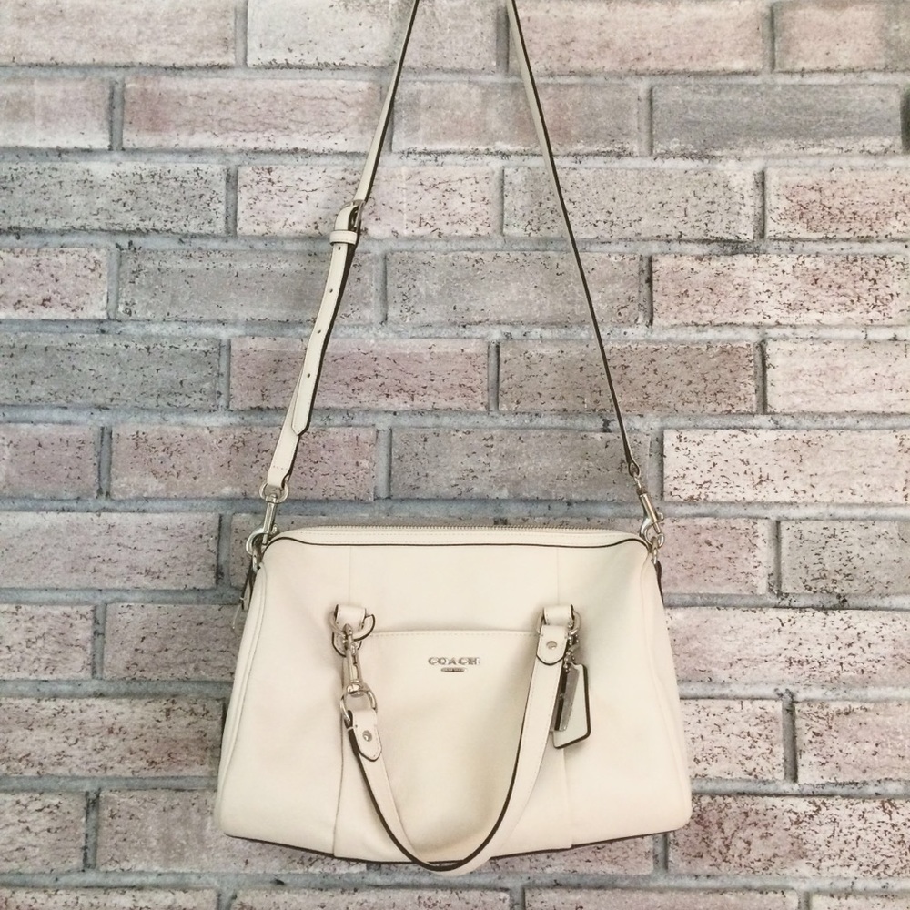 White leather Coach Satchel